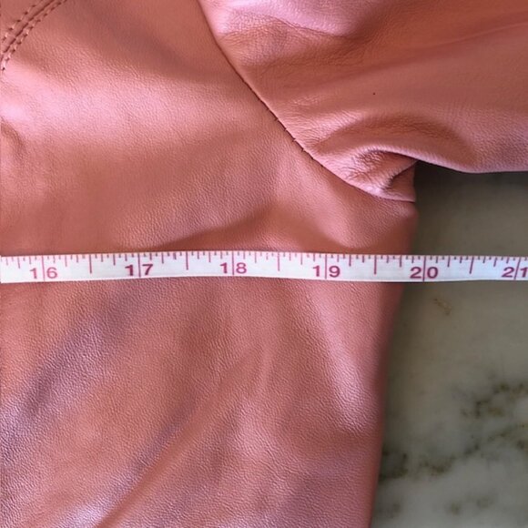 BUSHWACKER Leather Zip Front & Cuffs Pink Jacket Large Vintage - Picture 17 of 17